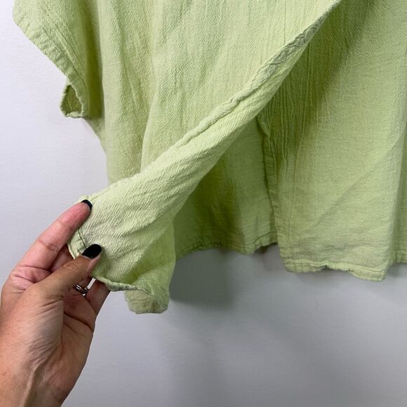 Oh My Gauze NWT Olga Top Size 2 Green Textured Cotton Boxy Oversized Boho Lagom - Picture 5 of 12